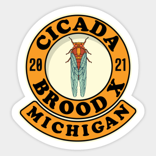 Cicada 2021 Brood X Michigan MI Sticker